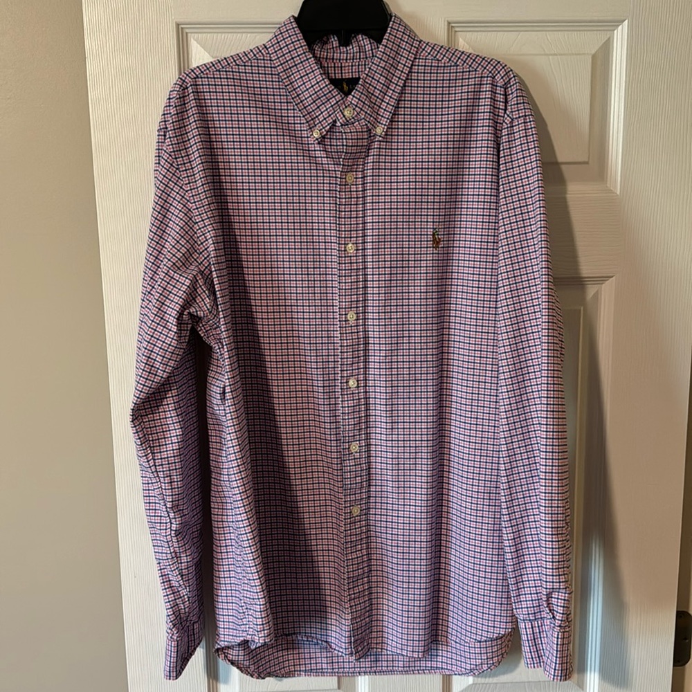 Polo Ralph Lauren XL Dress shirt Pink and Blue!